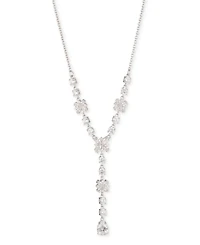Marchesa Cubic Zirconia Cluster Lariat Necklace, 16" + 3" extender