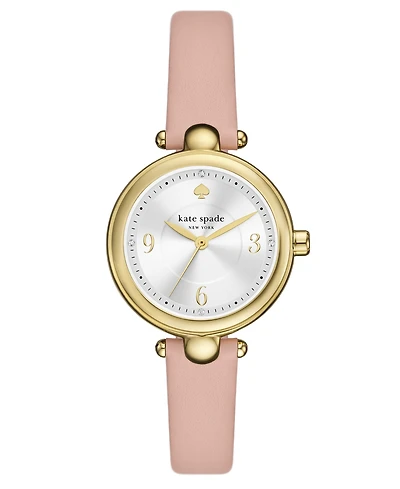 Kate Spade New York Women's Gracie Round Three-Hand Pink Leather Watch, 32mm