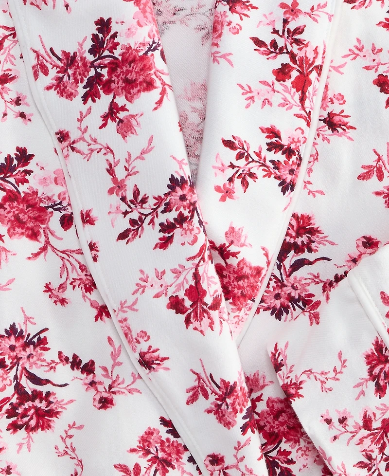 Charter Club Women's Belted Floral Flannel Robe Sleepwear
