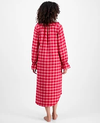 Charter Club Women's Flannel Ruffle-Neck Long Sleeve Nightgown