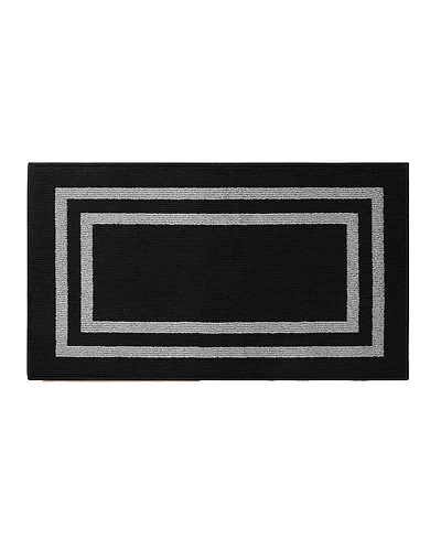 Jean Pierre Double Line Border Tufted - Machine Washable Runner Rug