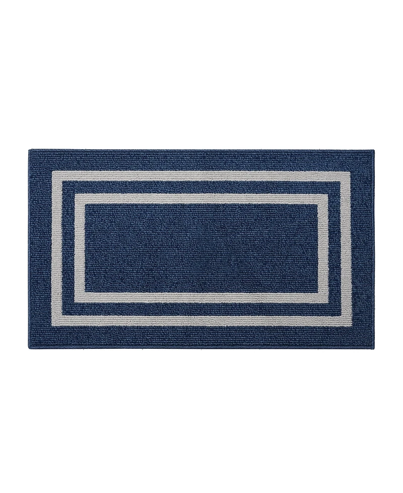 Jean Pierre Double Line Border Tufted - Machine Washable Runner Rug