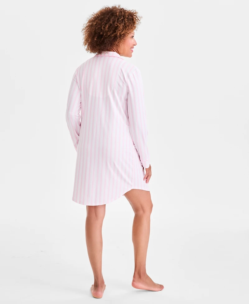 Charter Club Women's Jersey Printed Long Sleeve Sleepshirt