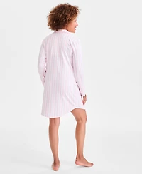 Charter Club Women's Jersey Printed Long Sleeve Sleepshirt