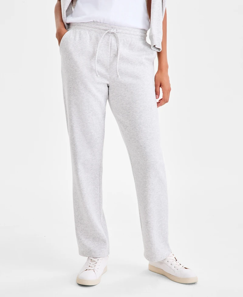 Style & Co Women's Mid-Rise Drawstring-Waist Fleece Pant, Created for Macy's