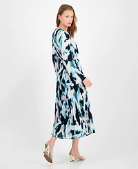 I.n.c. International Concepts Petite Printed Pleated Dress, Macy's Exclusive