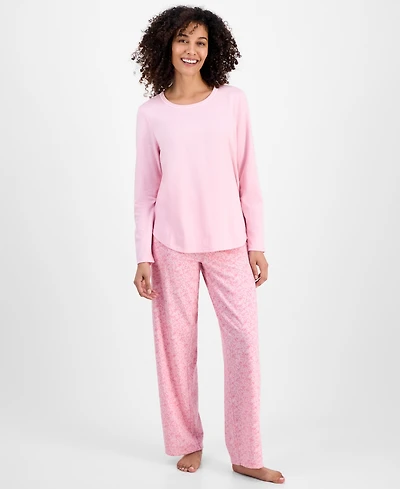 Charter Club Women's Long-Sleeve Jersey Pajama Set
