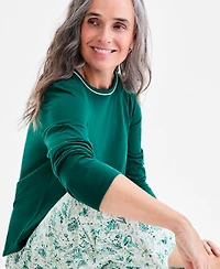 Charter Club Women's Long-Sleeve Jersey Pajama Set