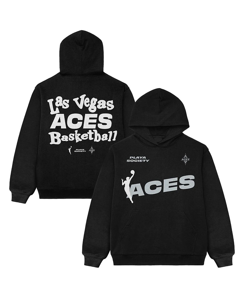 Playa Society Men's and Women's Black Las Vegas Aces Team Pullover Hoodie