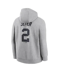 Nike Men's Derek Jeter Heather Gray New York Yankees Player Name Number Club Fleece Pullover Hoodie