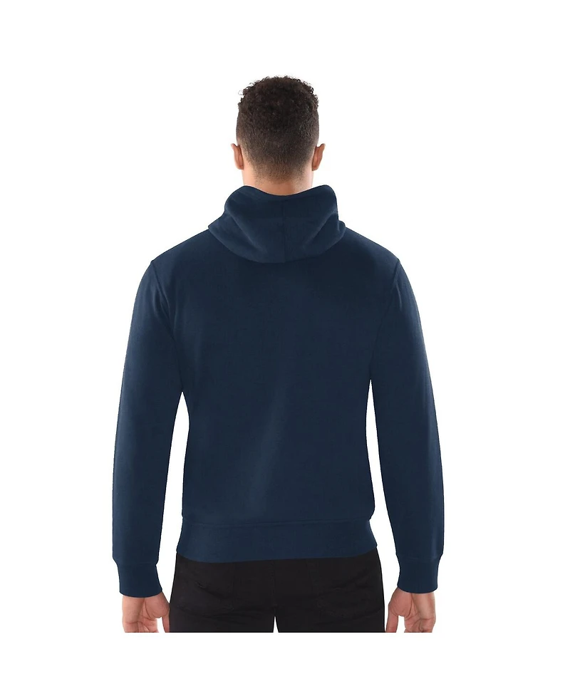 Starter Men's Navy Atlanta Braves Distressed Full-Zip Hooded Jacket