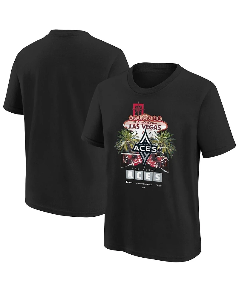 Nike Big Boys and Girls Black Las Vegas Aces Original Content T-Shirt