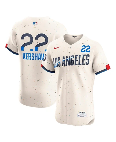Nike Men's Clayton Kershaw Cream Los Angeles Dodgers City Connect Elite Jersey