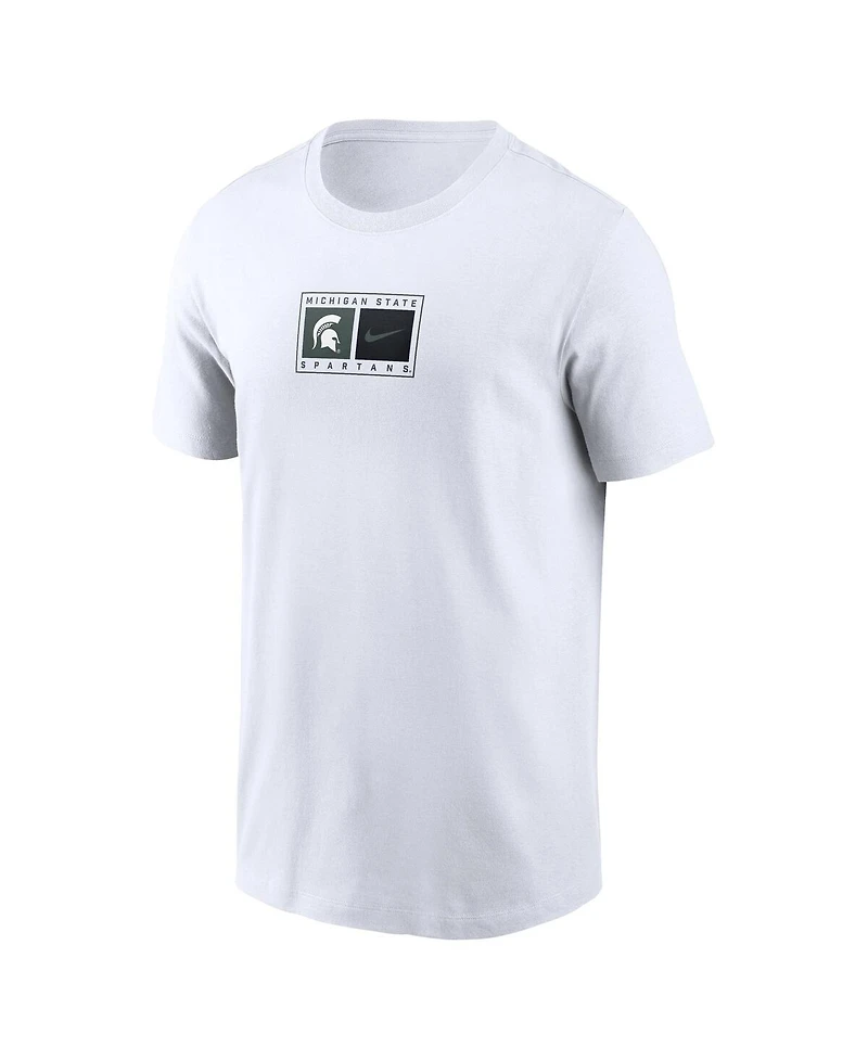 Nike Men's White Michigan State Spartans Campus Logo Swoosh T-Shirt