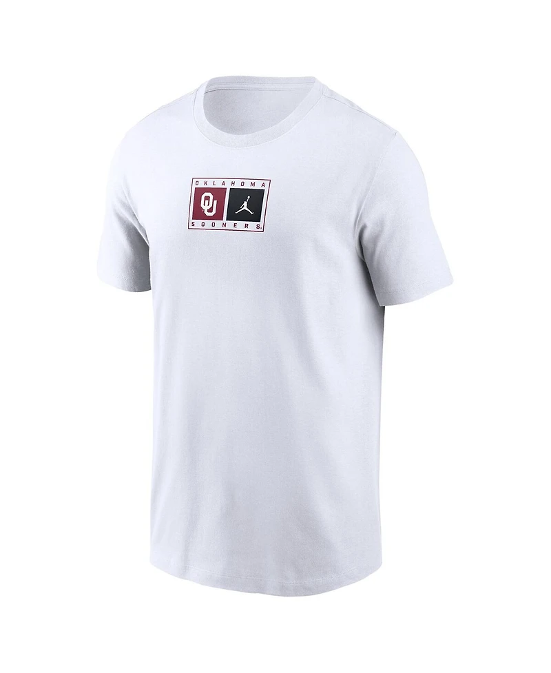 Jordan Men's White Oklahoma Sooners Campus Logo Swoosh T-Shirt