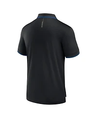 Fanatics Men's Black New York Rangers Front Office Move Mono Polo Shirt