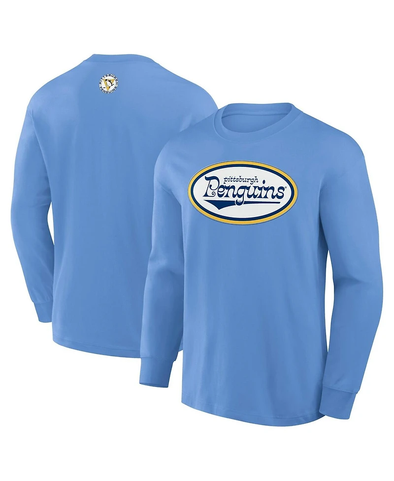 Fanatics Men's Light Blue Pittsburgh Penguins Vintage Rewind Long Sleeve T-Shirt