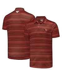 Columbia Men's Orange Oregon State Beavers Pfg Super Terminal Tackle Omni-Shade Stripe Polo Shirt