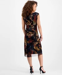 Connected Petite Printed V-Neck Sleeveless Dress