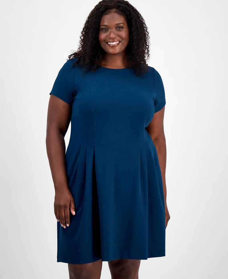 Connected Plus Pleated Fit & Flare Dress