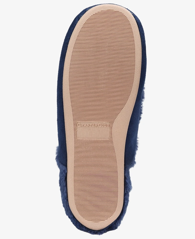 Charter Club Women's Faux Shearling Slide Slippers, Macy's Exclusive