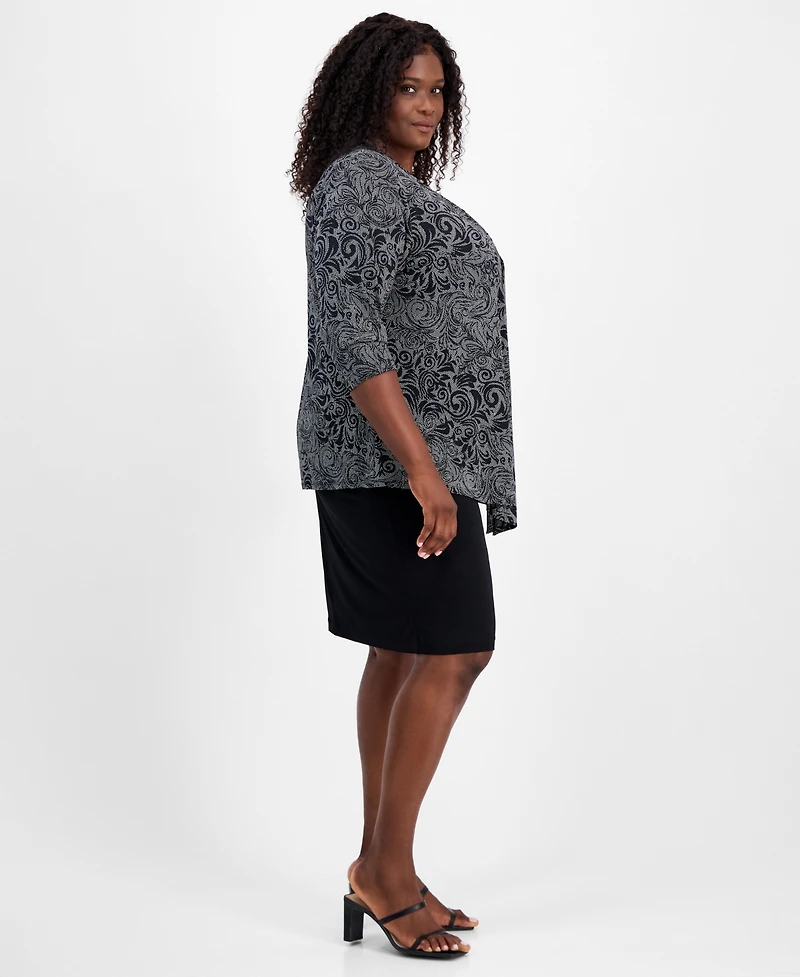 Connected Plus 2-Pc. Printed Jacket & Dress Set