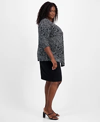 Connected Plus 2-Pc. Printed Jacket & Dress Set