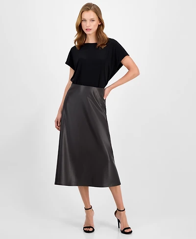 Anne Klein Women's Flared Pull-On Midi Skirt