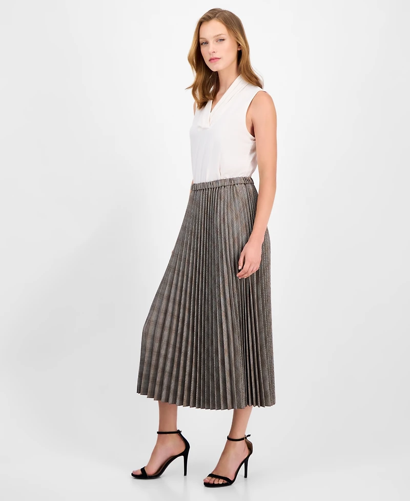 Anne Klein Women's Pleated Pull-On Midi Skirt