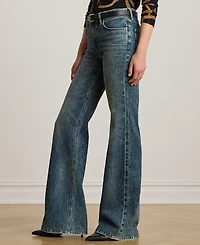 Lauren Ralph Petite High-Rise Flare Jeans