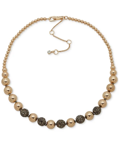 Karl Lagerfeld Paris Pave Fireball Beaded Statement Necklace, 16" + 3" extender