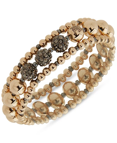 Karl Lagerfeld Paris 3-Pc. Set Pave Fireball & Logo Beaded Stretch Bracelets