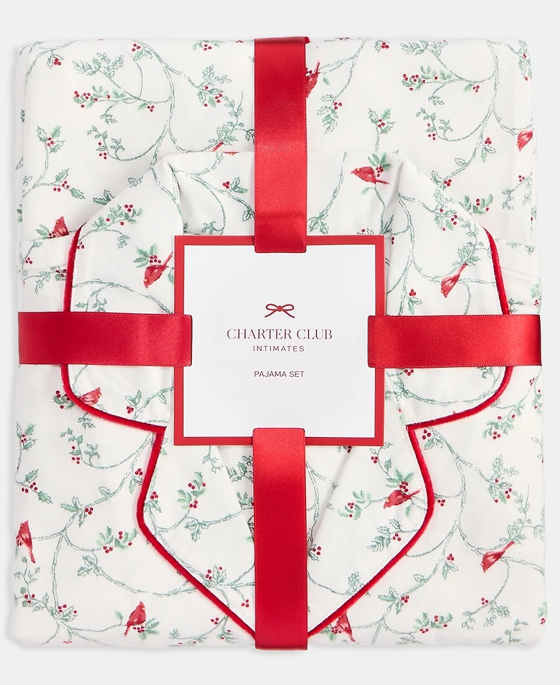 Charter Club Women's 2-Pc. Cotton Flannel Packaged Pajamas Set, Created for Macy's