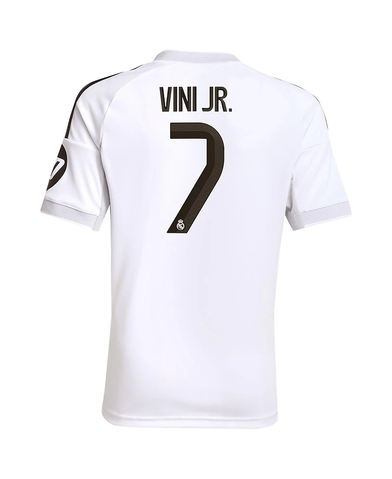 Adidas Big Boys and Girls Vini Jr. White Real Madrid 2025/26 Home Replica Jersey