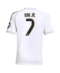 Adidas Big Boys and Girls Vini Jr. White Real Madrid 2025/26 Home Replica Jersey