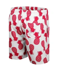 Colosseum Men's White/Red Wisconsin Badgers Pineapple Swim Shorts