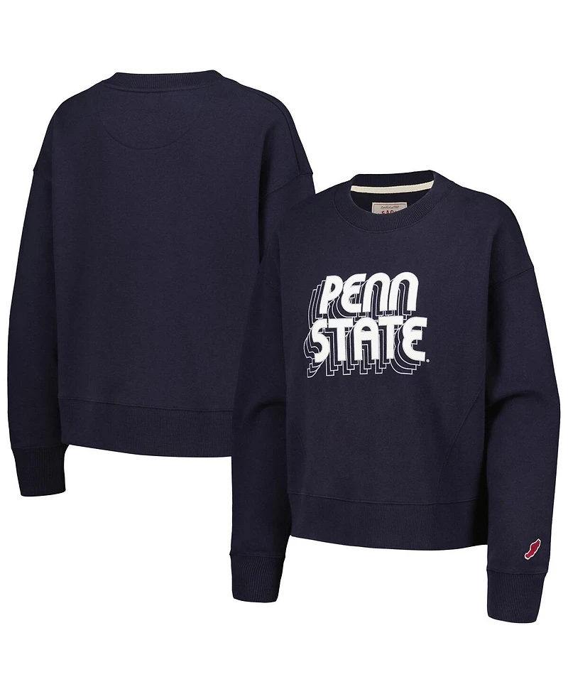 League Collegiate Wear Women's Navy Penn State Nittany Lions Boxy Pullover Sweatshirt