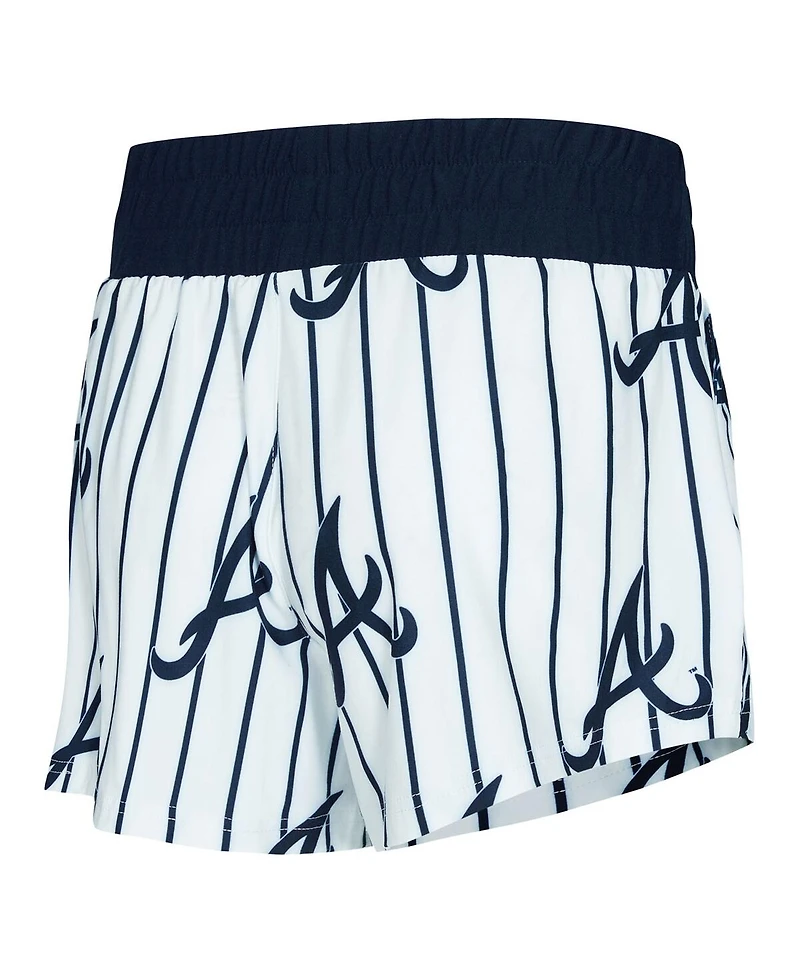 Concepts Sport Women's White Atlanta Braves Pinstripe Record Tank and Shorts Set