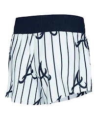 Concepts Sport Women's White Atlanta Braves Pinstripe Record Tank and Shorts Set