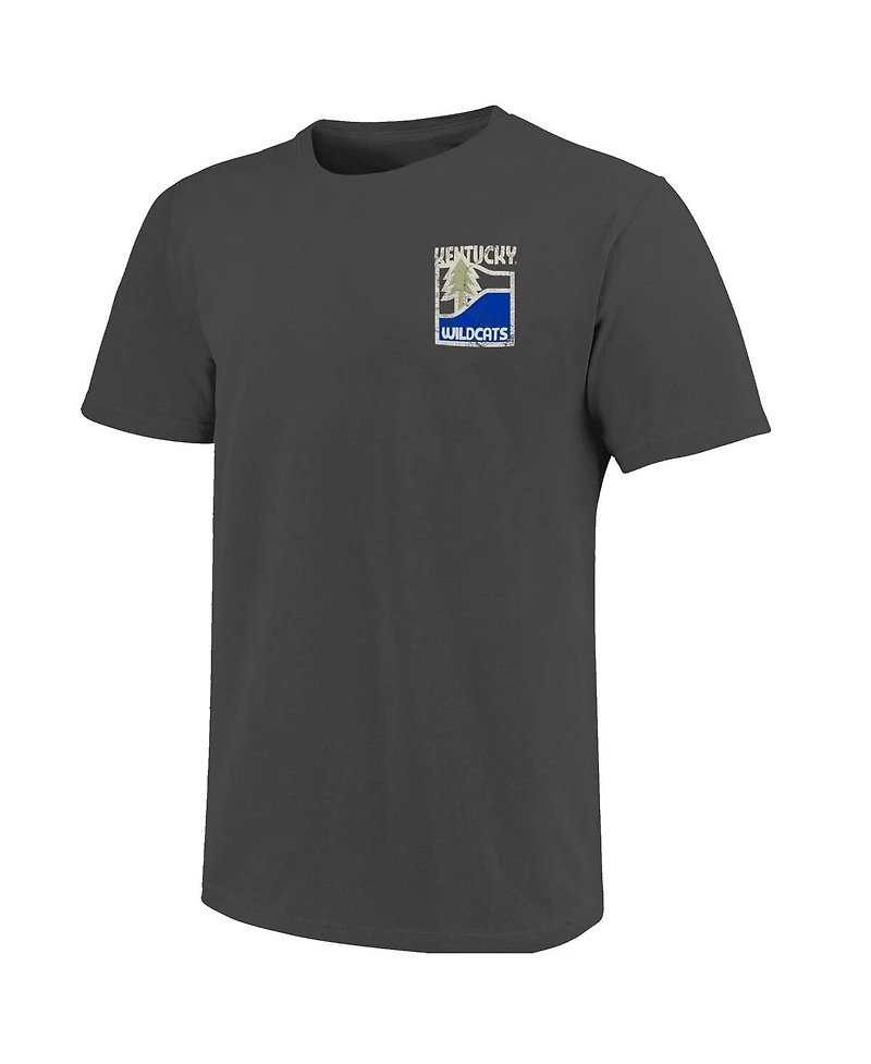 Image One Men's Graphite Kentucky Wildcats Comfort Colors Minimal Vista Distressed Graphics T-Shirt