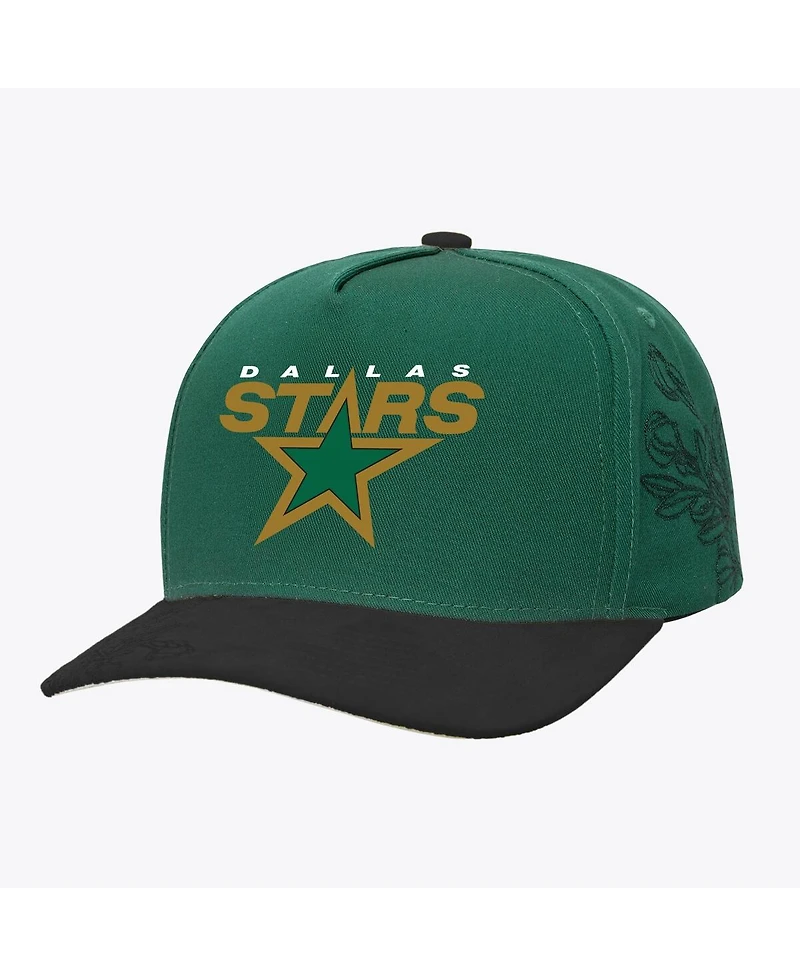 Mitchell Ness Green/Black Dallas Stars May Flowers Pro Crown Adjustable Hat