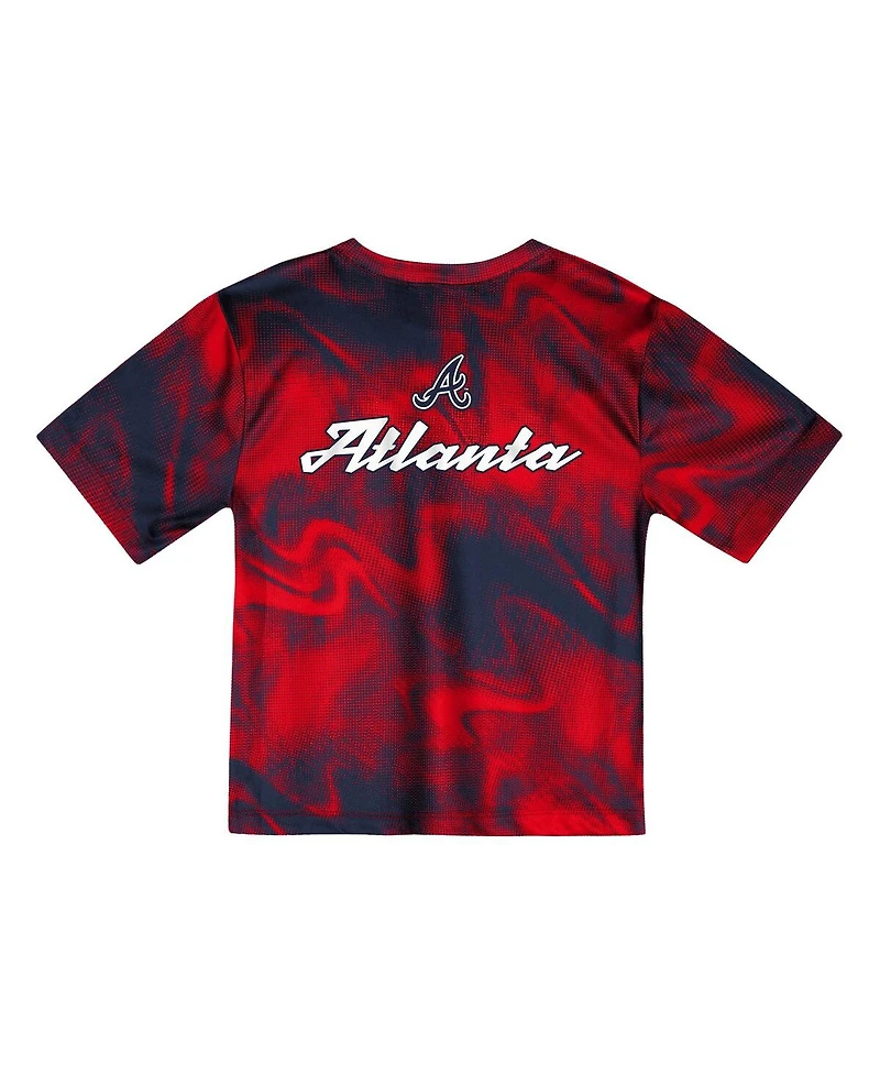 Outerstuff Toddler 3-Piece Red/Black Atlanta Braves Pinch Hitter Infielder T-Shirt and Shorts Set