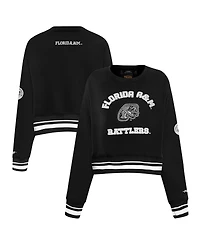 Pro Standard Women's Black Florida A&M Rattlers Cropped Pullover Sweatshirt