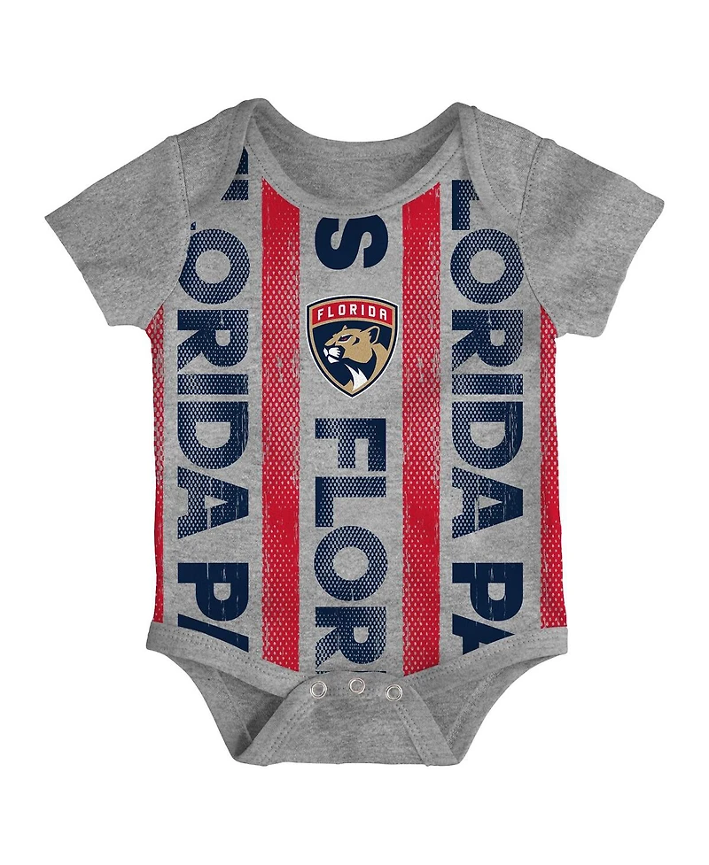 Outerstuff Baby Boys and Girls 3-Pack Florida Panthers Loyal Buddies Bodysuit Set