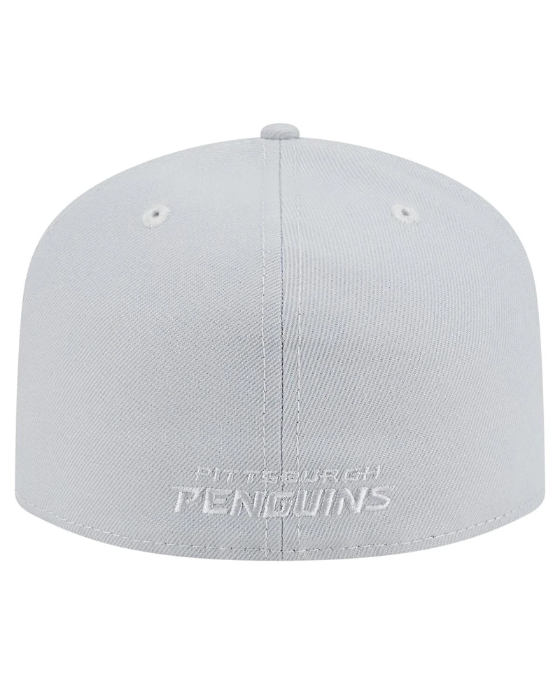 New Era Men's Gray Pittsburgh Penguins Color Pack A-Frame 59FIFTY Fitted Hat