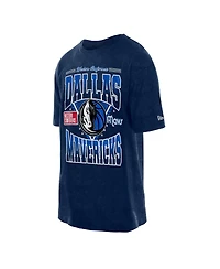 New Era Men's Navy Dallas Mavericks Boxy Old School Sport Vintage Wash T-Shirt