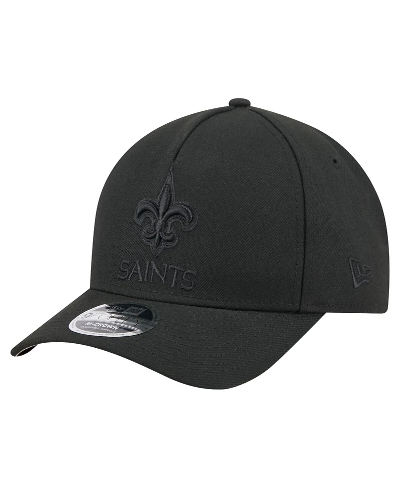 New Era Men's Black New Orleans Saints Team Collection 9FORTY M-crown A-Frame Adjustable Hat