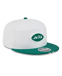 New Era Men's White/Green New York Jets 2025 Nfl Training Camp Split Panel 9FIFTY Snapback Hat