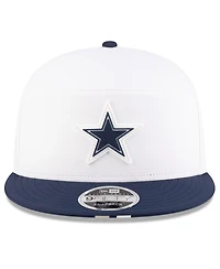 New Era Men's White/Navy Dallas Cowboys 2025 Nfl Training Camp Split Panel 9FIFTY Snapback Hat