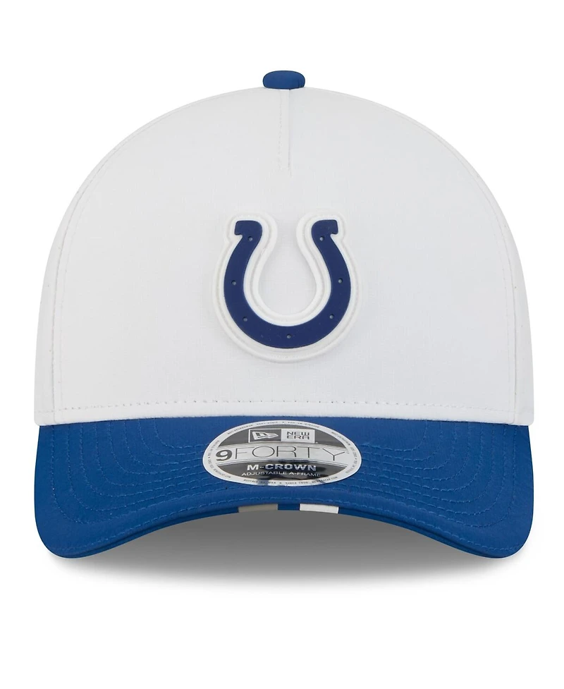 New Era Men's White/Royal Indianapolis Colts 2025 Nfl Training Camp A-Frame 9FORTY Adjustable Hat